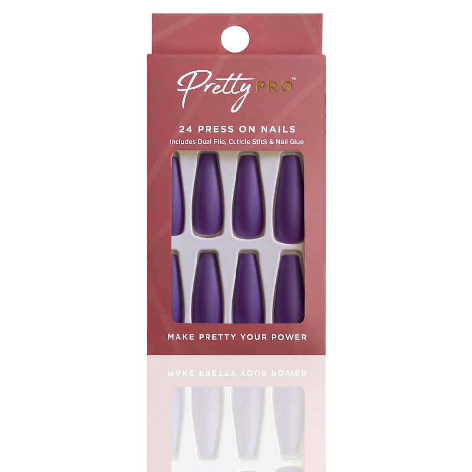 Pretty Pro Reusable Press On Nails This Is Grape 24pcs