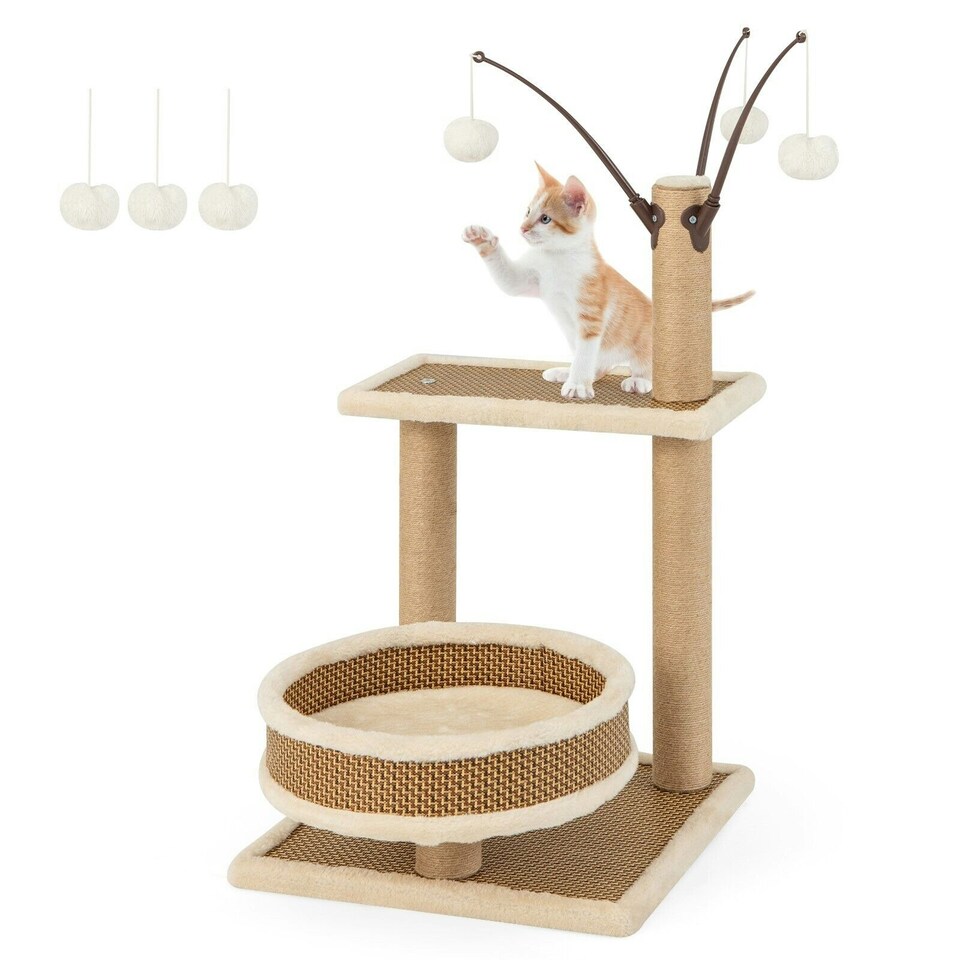 image 1 of COSTWAY Modern Cat Tower Cat Climbing Activity Tower