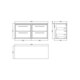 image 2 of Balterley Longnor 4 Drawer Wall Hung Vanity Unit with Worktop, Woodgrain Graphite Grey, 1200mm