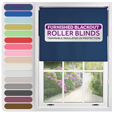 Blackout Roller Blind 115cm Wide x 210cm Long | Blue | Navy