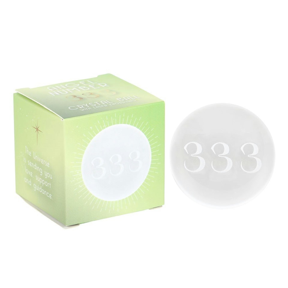 image 1 of Something Different 333 Angel Number Crystal Ball - Clear - One Size