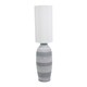 image 4 of ValueLights Deegan Grey Ceramic Midi Compact Floor Lamp with Tall Fabric Lamp Shade and LED Bulb