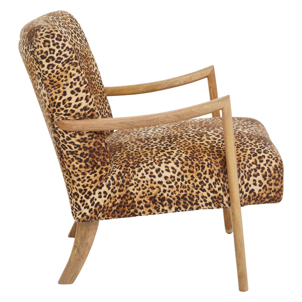 image 1 of Interiors by Premier Cefena Leopard Print Chair Brown