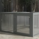 image 8 of PawHut Rabbit Hutch, Folding Wooden Rabbit Run with Openable Top, Grey