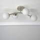 image 2 of ValueLights Jas Brushed Chrome 4 Way Ceiling Light with Opal White Frosted Glass Globe Shades and LED Bulbs
