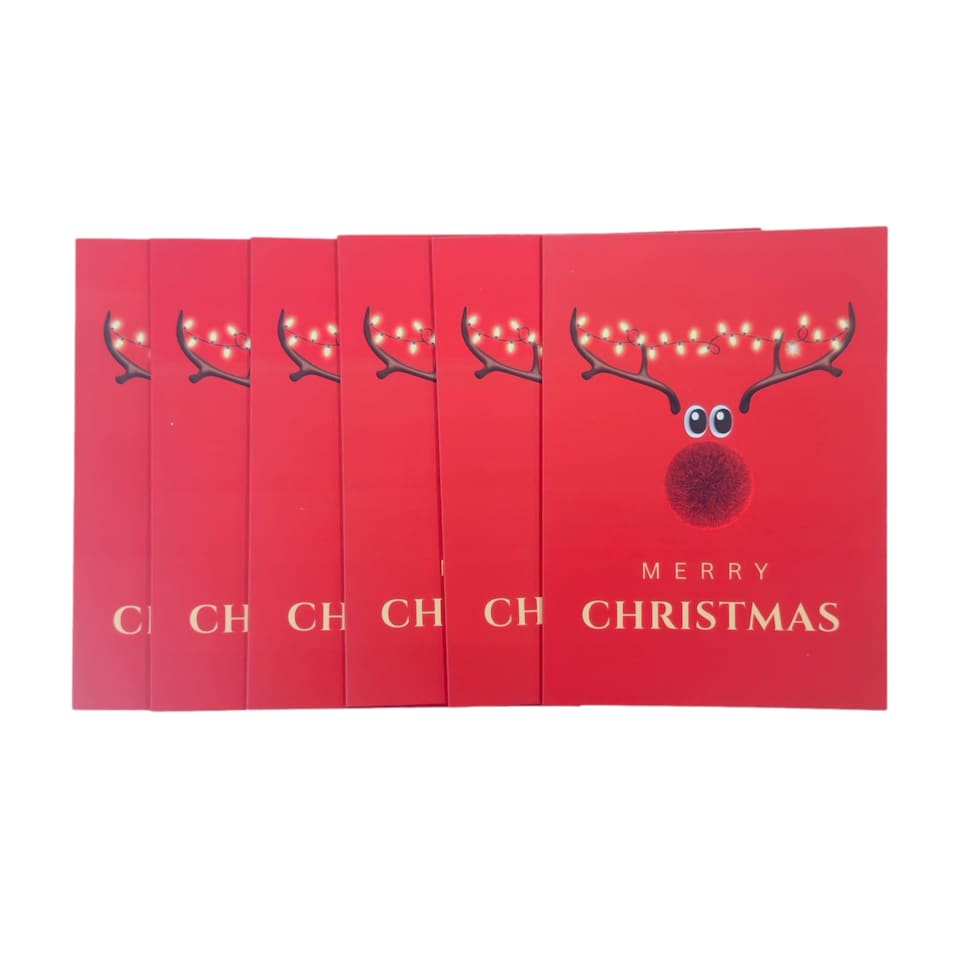 image 1 of Pack of 20 Reindeer Small Blank Christmas Cards with Envelopes
