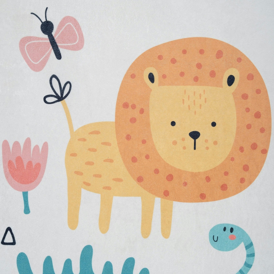 image 1 of KUKOON Washable & Non Slip Kids Animal Print Play Area Rug 120cm x 170cm