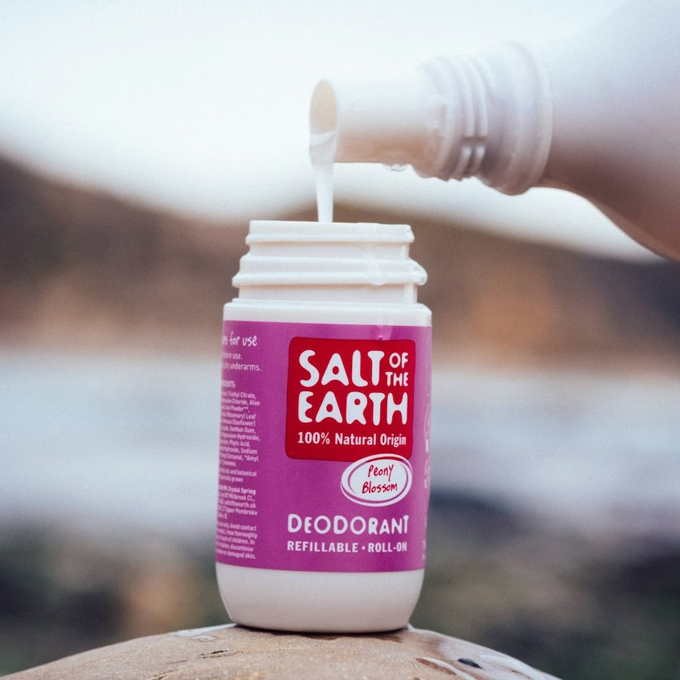 image 1 of Salt of the Earth Women's Refillable Roll On Deodorant Peony Blossom Natural Origin Ingredients & Vegan Formula 75ml | Pink