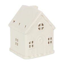 Something Different Gingerbread House Tea Light Holder - White - One Size