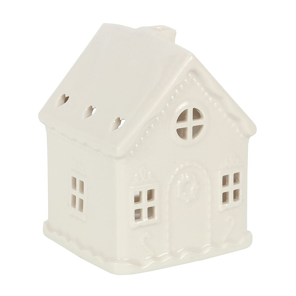 Something Different Gingerbread House Tea Light Holder - White - One Size
