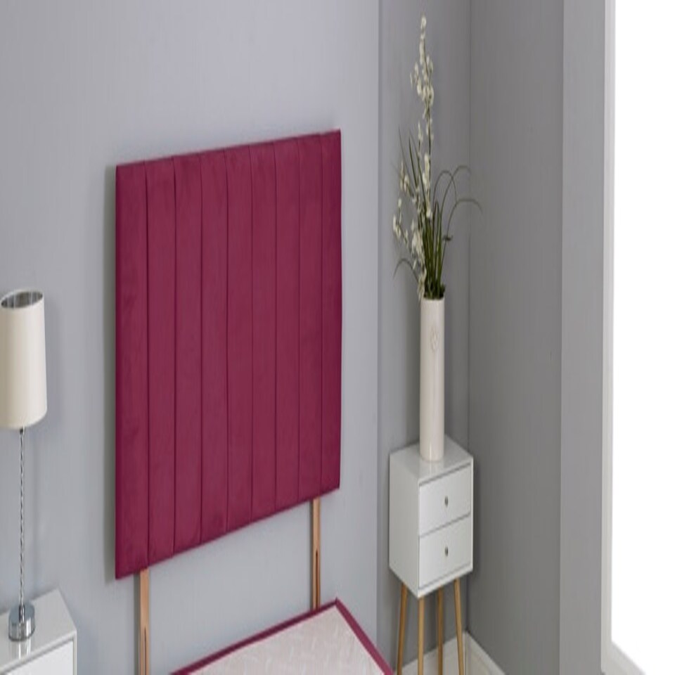 image 1 of Maroon Plush Velvet 9 Panel Headboard N/A | 3FT Single 20"inch Headboard