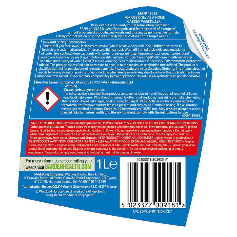 image 1 of Resolva 24H Ready-to-Use Weedkiller 5 Litre Refill