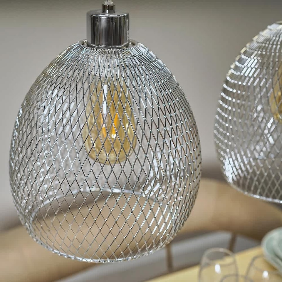 image 1 of ValueLights Novo 3 Way Brushed Chrome Ceiling Light and Bulbs