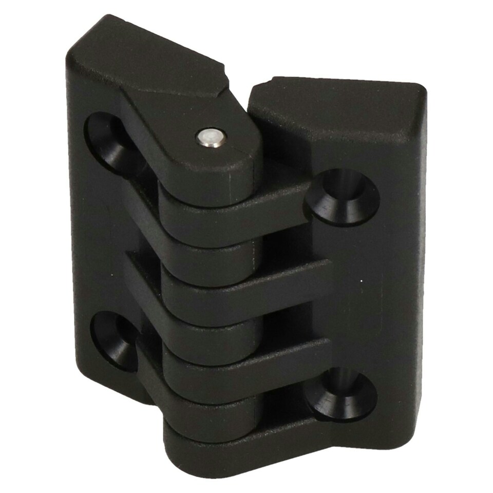 image 1 of Industrial Polyamide Plastic Butt Hinge 64x65mm Door Hatch Locker Italian Made Black