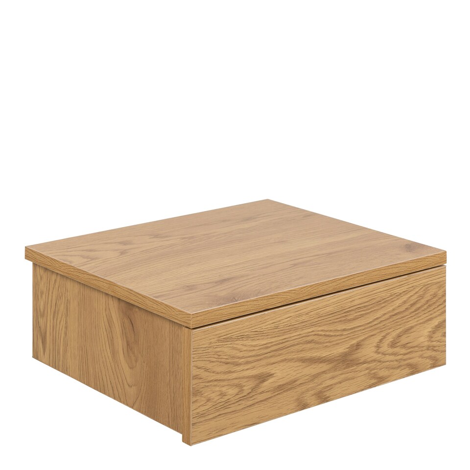 image 1 of Avignon Square Bedside Table with 1 Drawer in Oak