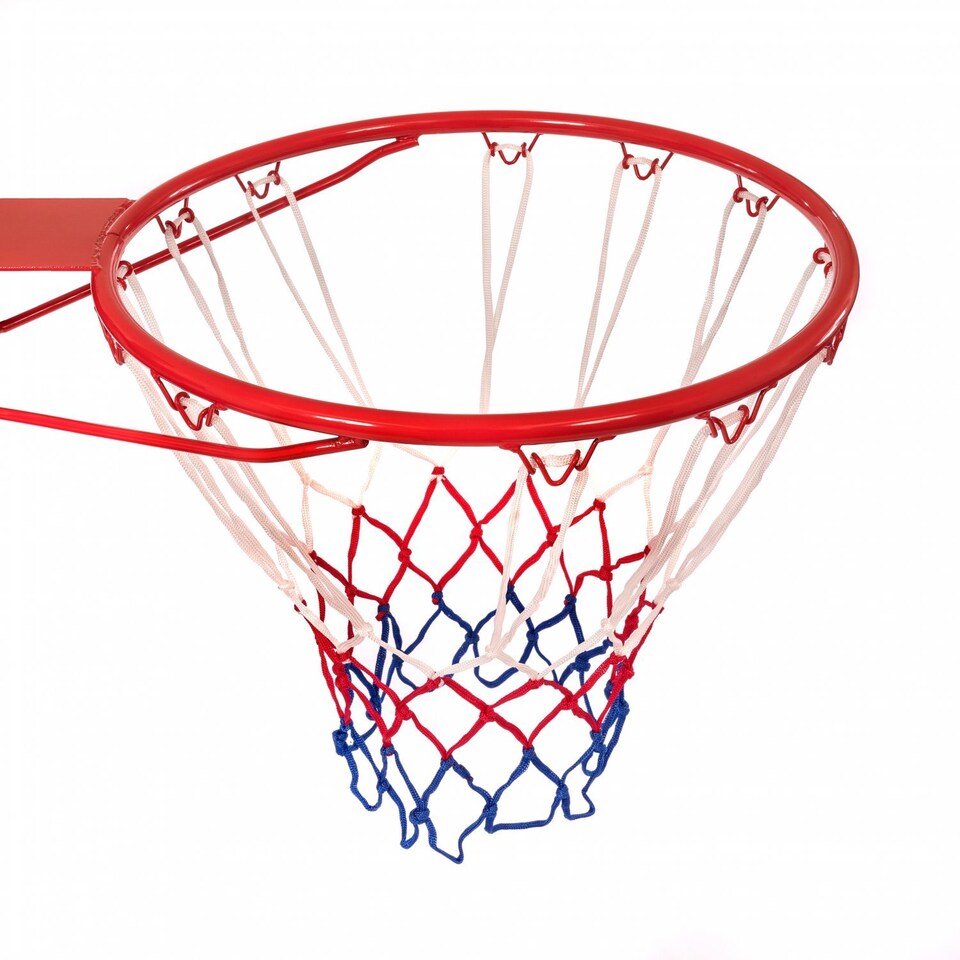 image 1 of Heavy Duty Wall Mounted Full Size Red Basketball Hoop Rim and Net