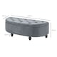 image 7 of HOMCOM Semi-Circle Storage Ottoman Bench Tufted Upholstered Grey