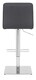 image 5 of Luscious Deluxe Real Leather Breakfast Bar Stool, Chrome Footrest, Swivel Gas Lift, Home Bar & Kitchen Barstool, Charcoal Grey