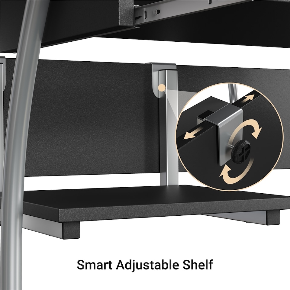 image 1 of Yaheetech 3-Tier Rolling Computer Desk