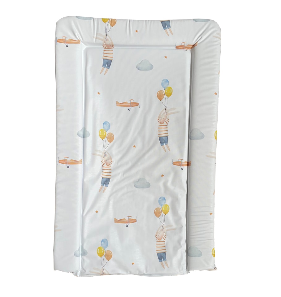 image 1 of Babybase Padded Changing Mat 74 x 46cm Bunny Balloon | White