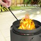 image 8 of Outsunny 37cm Smokeless Wood Burning Firepit Metal Fire Pit, Dark Grey