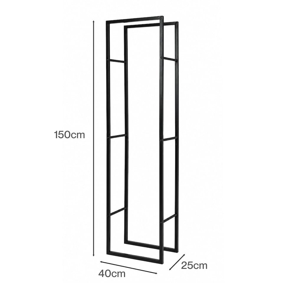 image 1 of Levede Firewood Rack Steel Outdoor Storage Log Holder Fireplace 40 x 25 x 150cm