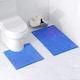 image 4 of Chenille Bobble Non Slip Bath Mat & Pedestal Set | Blue | Cornish Blue