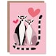 image 1 of Ring Tailed Lemurs in Love Cute Illustration Valentine's Day Card