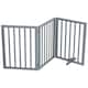 image 1 of Living and Home Wooden Foldable Freestanding 3 Panel Pet Gate - Grey
