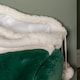 image 6 of 80x55cm Green Christmas Sack with White Cuff and Pom Poms