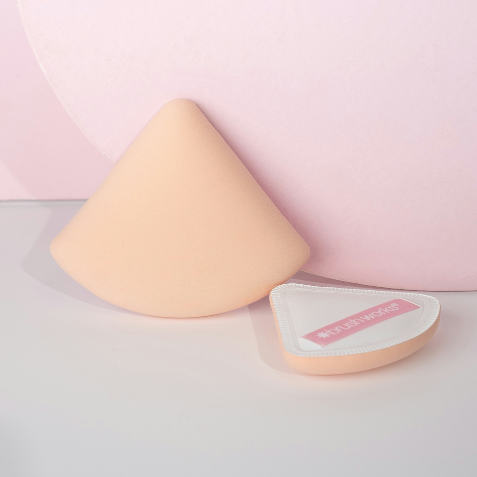 image 1 of Brushworks Triangular Pillow Puff Duo