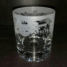 Animo Glass Whisky Tumbler Etched Glass Bee