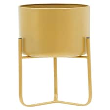 Avento Small Gold Finish Floor Planter Gold