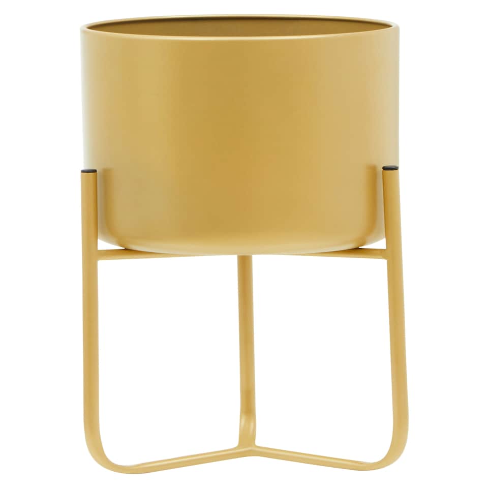 image 1 of Avento Small Gold Finish Floor Planter Gold