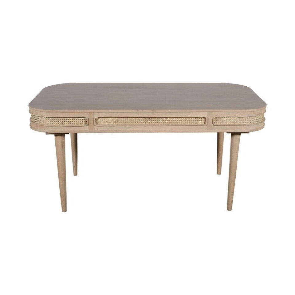 image 1 of Valencia 6 Seater Dining Table - Cane & Mango Wood - L90 x W165 x H78 cm | Multi