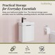 image 2 of Balterley Wall Hung Cloakroom Vanity Basin Unit with Handle Compact Bathroom Storage | White | Satin White | 438 x 400 x 222mm | 1