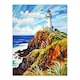 image 3 of Lighthouse on Cliff top Seaside Coastal Harbour Black Framed Wall Art Print A4