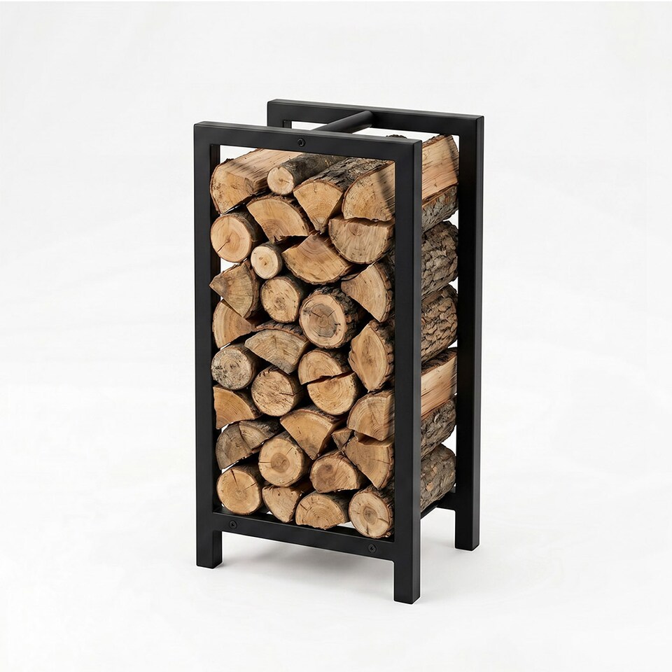 image 1 of Levede Firewood Rack Metal Outdoor Storage Log Holder Fireplace 30 x 22 x 59cm