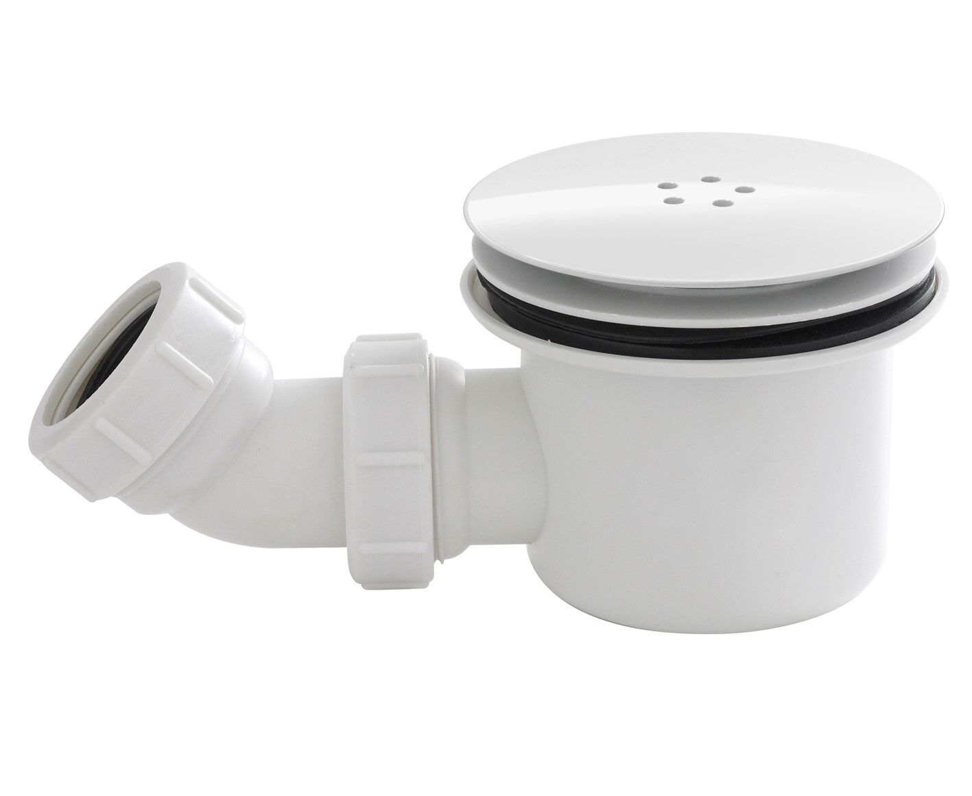 Balterley Resin Shower Tray Mega Flow Waste with Trap & Domed Cap, Fast Flow Design White White 1