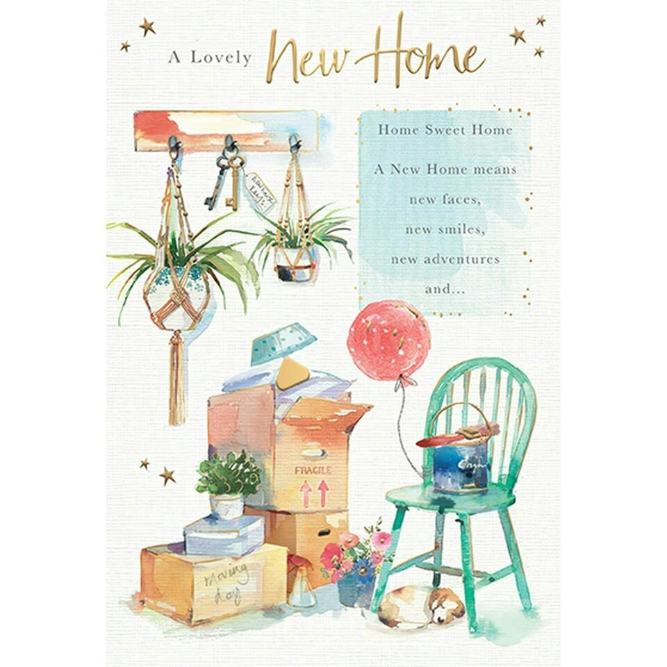 Words 'n' Wishes Traditional New Home Congratulations Card - Home Sweet Home - Artistic Design - Special Finishes - Made in the UK - Eco-Friendly
