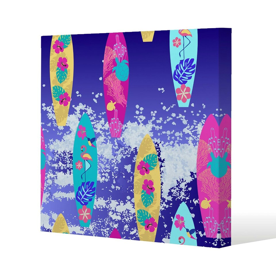 image 1 of Tropical Surf (Canvas Print) 127 x 127 x 4cm