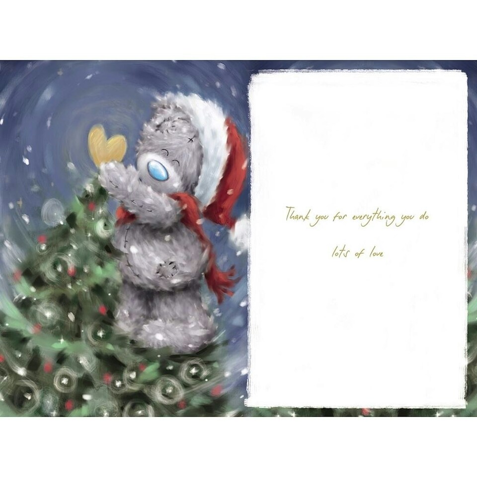 image 1 of Bear Putting Star On Tree Lovely Mum Christmas Card