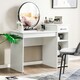 image 6 of COSTWAY Computer Desk with Drawer Compact Study Desk White White