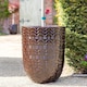 image 1 of Primrose Textured Glazed Terracotta Planter In Glossy Coffee Brown 63cm