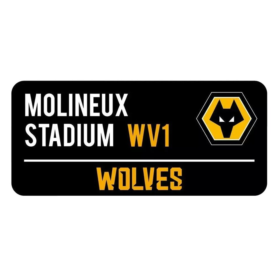 Wolverhampton Wanderers FC Street Sign - Black/White/Gold - One Size