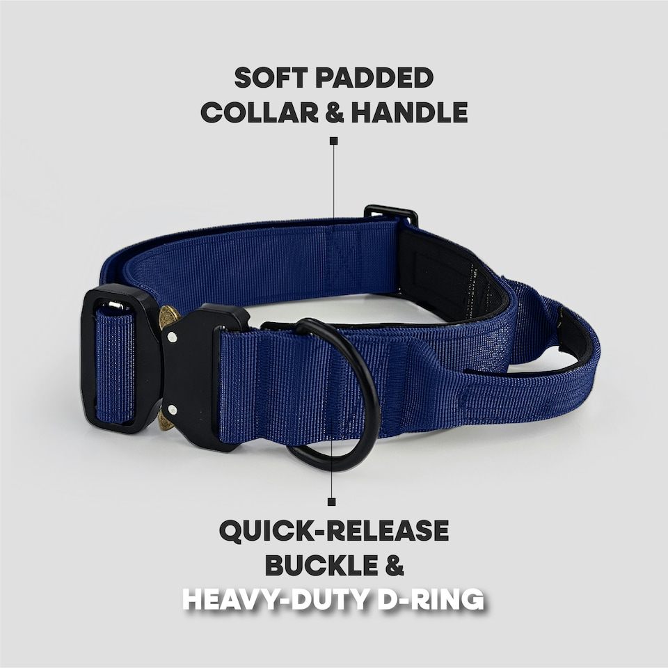 image 1 of HugglePets Tactical K9 Endurance Dog Collar | Blue | M