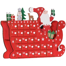 HOMCOM Christmas Advent Calendar with 24 Countdown Drawers, Reusable mas Decor, Christmas Gift