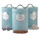 image 1 of Cooks Professional 3 Piece Kitchen Storage Set – Tea, Coffee & Sugar Cannisters | Blue | Blue & Silver