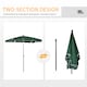 image 4 of Outsunny 2 x 1.3m Garden Parasol Umbrella, Outdoor Market Table Umbrella with Ruffles  Aluminium Pole, Rectangular Tilting Parasol Sun Shade Canopy, Green