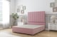 image 1 of Sloomy Kansas Pink Plush Divan Bed Base 2 Drawers Same Side With 26 Inch Strutted Headboard | Pink | Pink | Small Double | 1